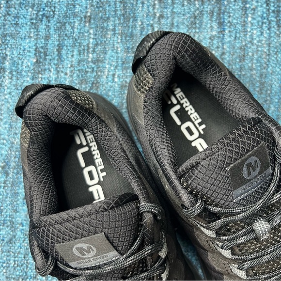 Merrell Moab Speed Trail Running Shoes in Black Asphalt Vibram Soles - Picture 5 of 9